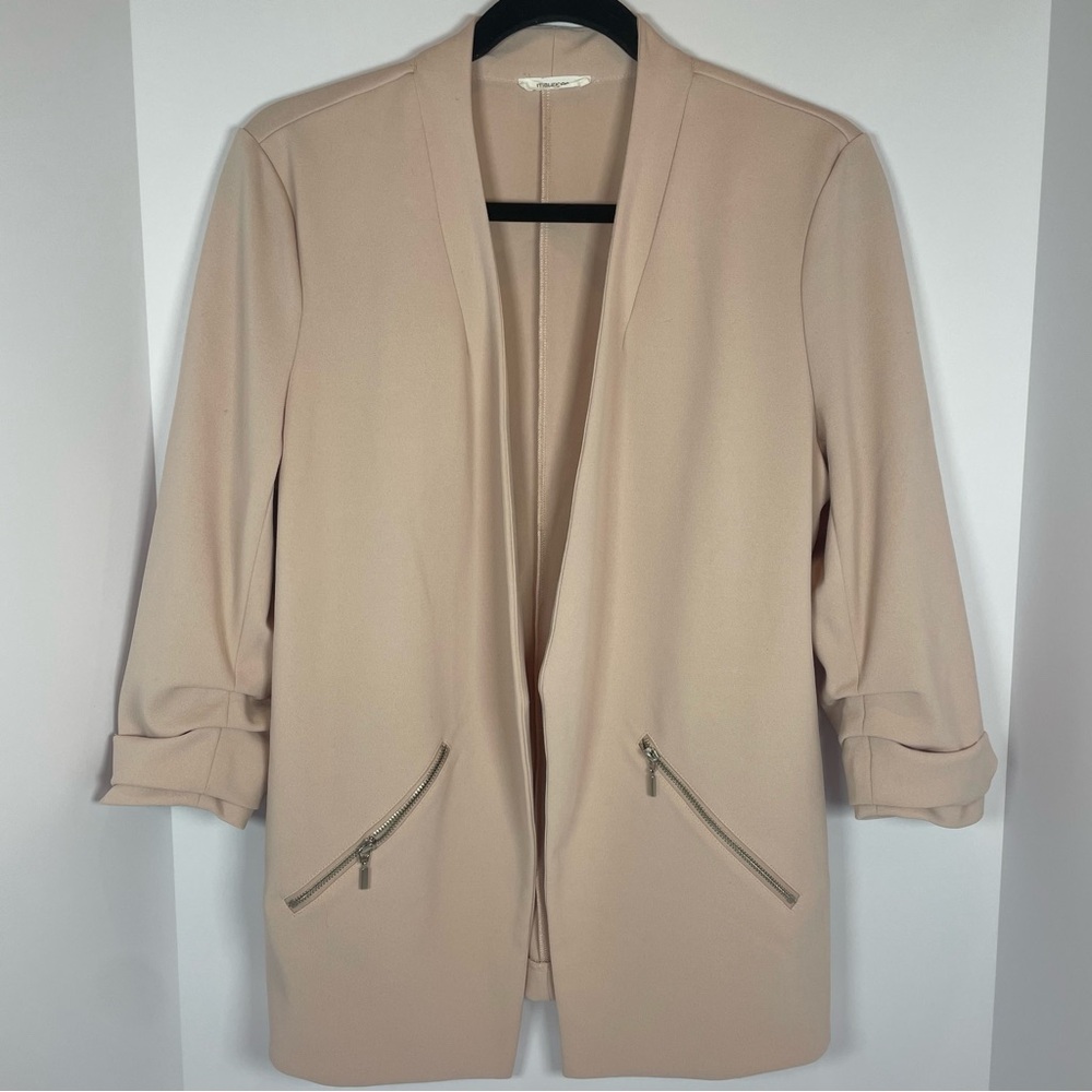 Maurices Light Pink Blazer Open Front 3/4 Sleeves